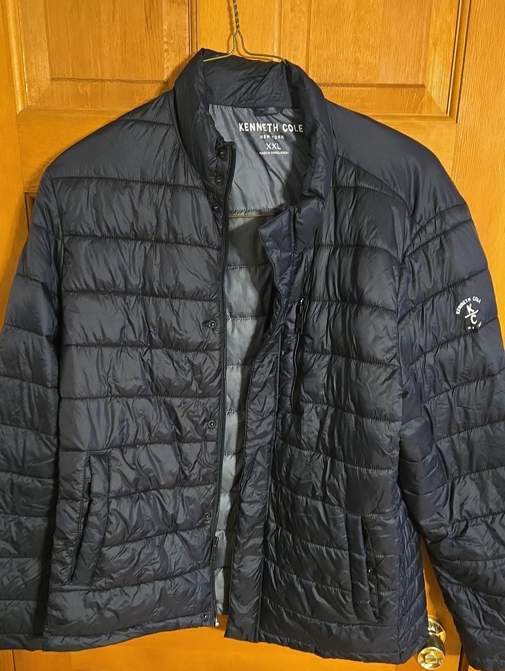Kenneth Cole Quilted Navy Lightweight Puffer Jacket